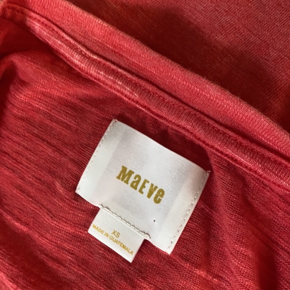 Anthro Maeve Tie Front Burnout Coral Tank - Picture 5 of 5